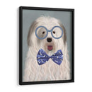 Viejo Perro Pastor Inglés Con Gafas Y Pajarita - Fab Funky | Cuadro decorativo de Canvas Lab