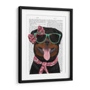 Rottweiler Con Gafas Y Bufanda. - Fab Funky | Cuadro decorativo de Canvas Lab