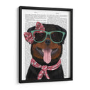 Rottweiler Con Gafas Y Bufanda. - Fab Funky | Cuadro decorativo de Canvas Lab