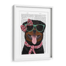 Rottweiler Con Gafas Y Bufanda. - Fab Funky | Cuadro decorativo de Canvas Lab