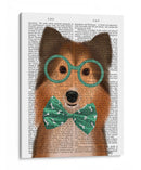 Sheepdog Shetland Con Gafas Y Pajarita - Fab Funky | Cuadro decorativo de Canvas Lab