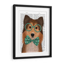 Sheepdog Shetland Con Gafas Y Pajarita - Fab Funky | Cuadro decorativo de Canvas Lab