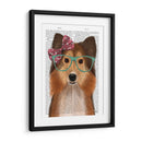 Sheepdog Shetland Con Arco Rosa - Fab Funky | Cuadro decorativo de Canvas Lab