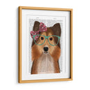 Sheepdog Shetland Con Arco Rosa - Fab Funky | Cuadro decorativo de Canvas Lab