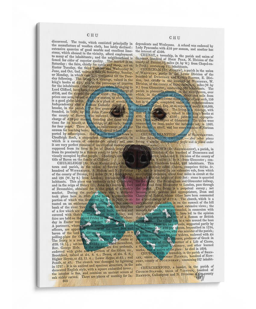 Terrier De Trigo Con Gafas Y Pajarita. - Fab Funky | Cuadro decorativo de Canvas Lab