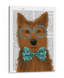 Yorkshire Terrier Con Gafas Y Pajarita. - Fab Funky | Cuadro decorativo de Canvas Lab