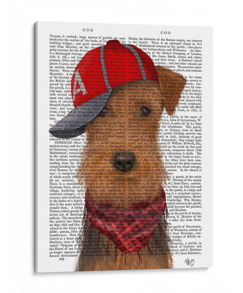 Airedale Y Gorra De Béisbol - Fab Funky | Cuadro decorativo de Canvas Lab