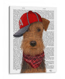 Airedale Y Gorra De Béisbol - Fab Funky | Cuadro decorativo de Canvas Lab