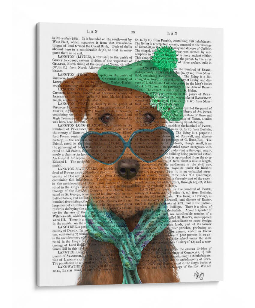 Airedale Y Gafas De Corazón. - Fab Funky | Cuadro decorativo de Canvas Lab
