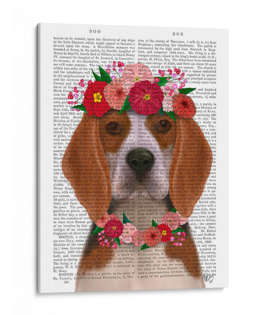 Tocado De Flor De Beagle - Fab Funky | Cuadro decorativo de Canvas Lab