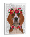 Tocado De Flor De Beagle - Fab Funky | Cuadro decorativo de Canvas Lab