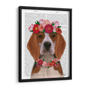 Tocado De Flor De Beagle - Fab Funky | Cuadro decorativo de Canvas Lab
