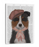Borde Collie Hat Y Pink Bufanda - Fab Funky | Cuadro decorativo de Canvas Lab