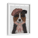Borde Collie Hat Y Pink Bufanda - Fab Funky | Cuadro decorativo de Canvas Lab