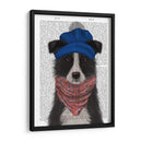 Border Collie En Blue Bobble Hat - Fab Funky | Cuadro decorativo de Canvas Lab