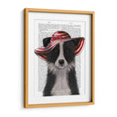 Border Collie En Sombrero De Disquete Rojo Y Blanco - Fab Funky | Cuadro decorativo de Canvas Lab