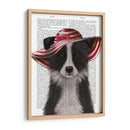 Border Collie En Sombrero De Disquete Rojo Y Blanco - Fab Funky | Cuadro decorativo de Canvas Lab