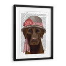 Sombrero De Chocolate Labrador Y Bufanda Rosa - Fab Funky | Cuadro decorativo de Canvas Lab