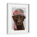 Sombrero De Chocolate Labrador Y Bufanda Rosa - Fab Funky | Cuadro decorativo de Canvas Lab