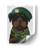 Perro Militar Rottweiler - Fab Funky | Cuadro decorativo de Canvas Lab