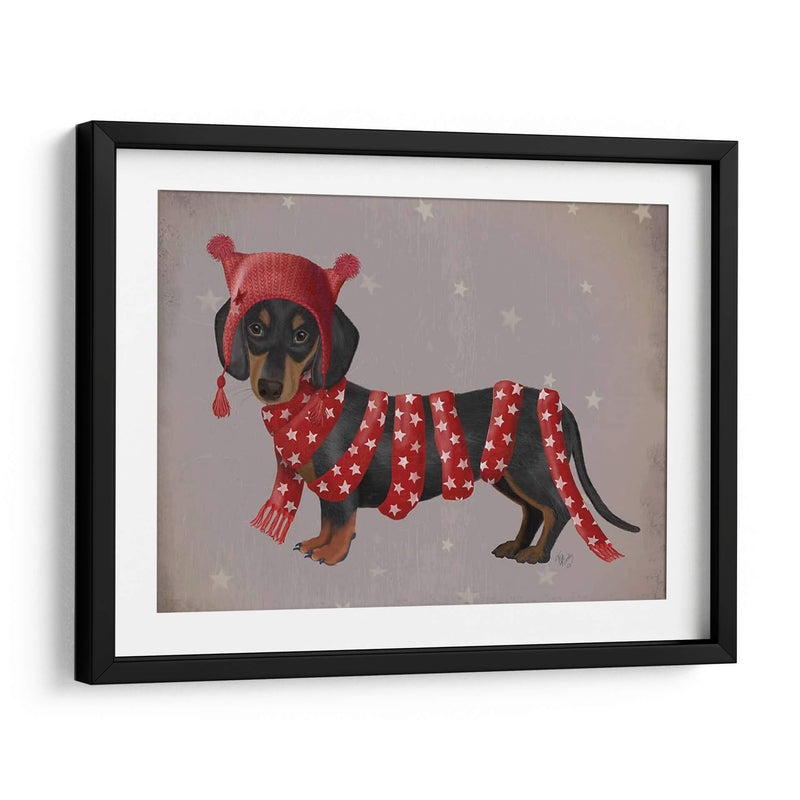 Dachshund Y Larga Bufanda - Fab Funky | Cuadro decorativo de Canvas Lab