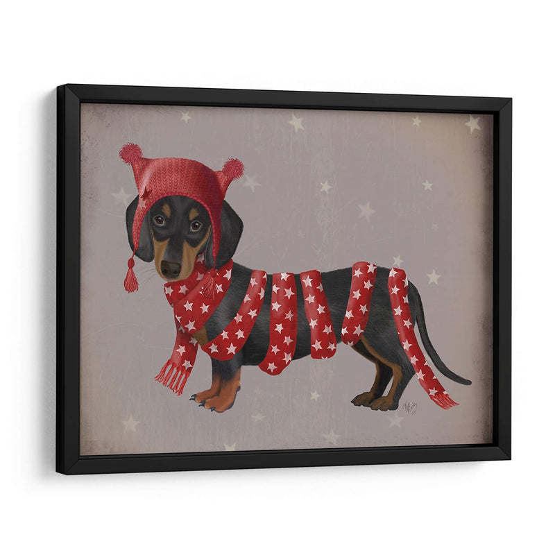 Dachshund Y Larga Bufanda - Fab Funky | Cuadro decorativo de Canvas Lab