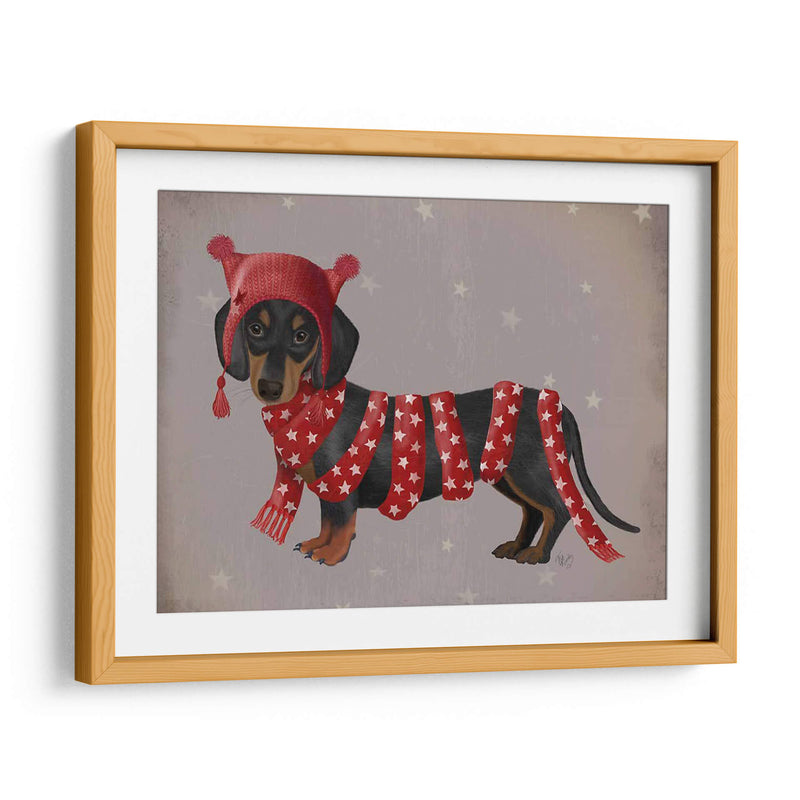 Dachshund Y Larga Bufanda - Fab Funky | Cuadro decorativo de Canvas Lab