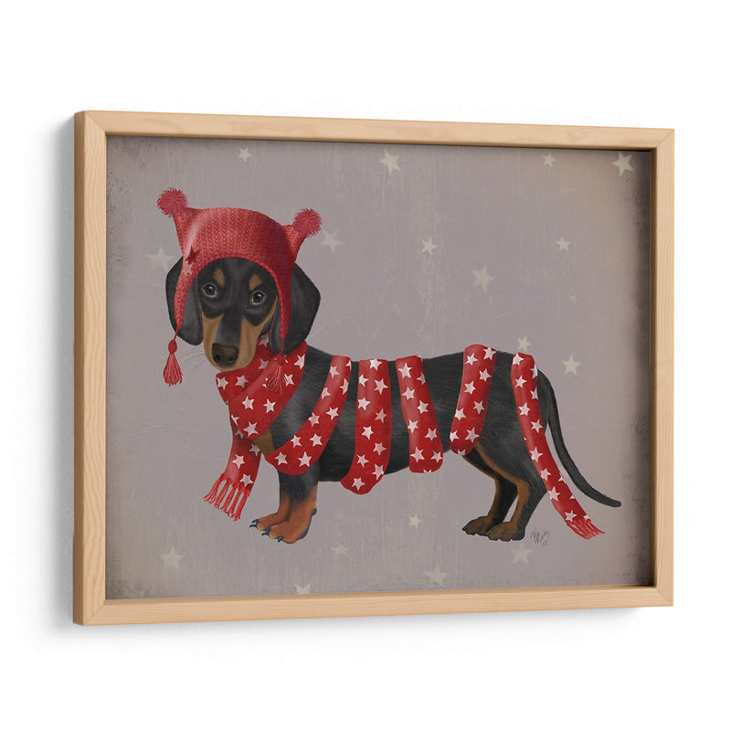 Dachshund Y Larga Bufanda - Fab Funky | Cuadro decorativo de Canvas Lab