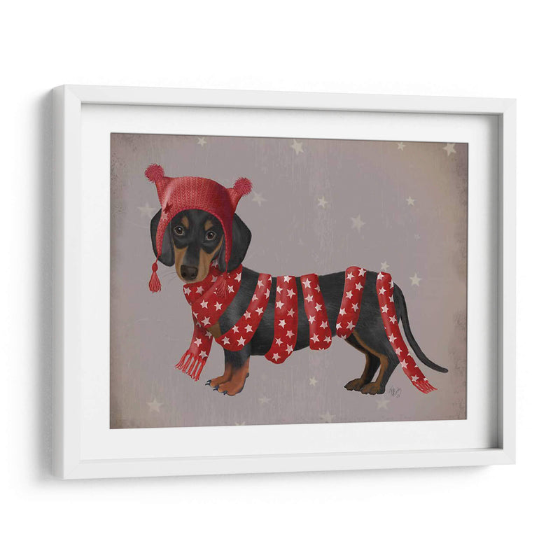 Dachshund Y Larga Bufanda - Fab Funky | Cuadro decorativo de Canvas Lab