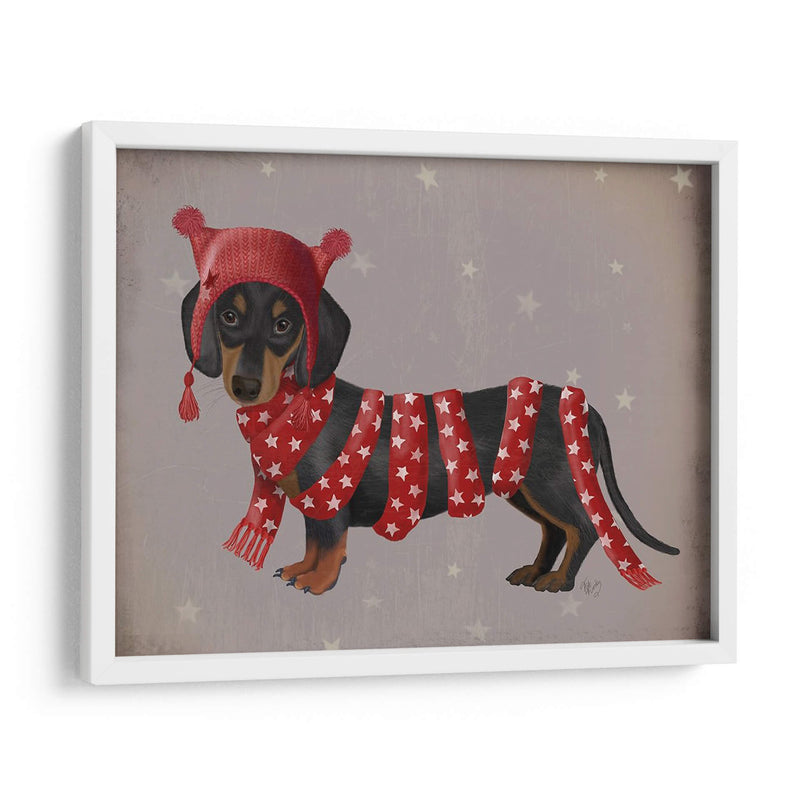 Dachshund Y Larga Bufanda - Fab Funky | Cuadro decorativo de Canvas Lab