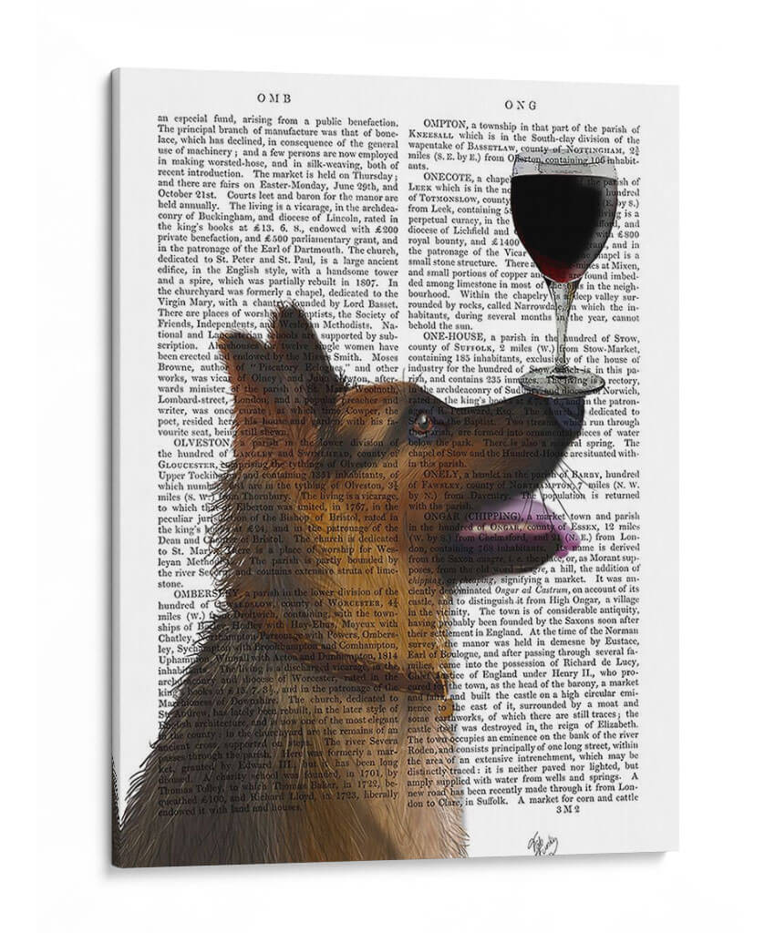 Perro Au Vin, Pastor Alemán - Fab Funky | Cuadro decorativo de Canvas Lab
