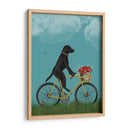 Labrador Negro En Bicicleta - Cielo - Fab Funky | Cuadro decorativo de Canvas Lab