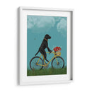Labrador Negro En Bicicleta - Cielo - Fab Funky | Cuadro decorativo de Canvas Lab