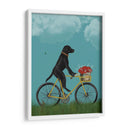 Labrador Negro En Bicicleta - Cielo - Fab Funky | Cuadro decorativo de Canvas Lab