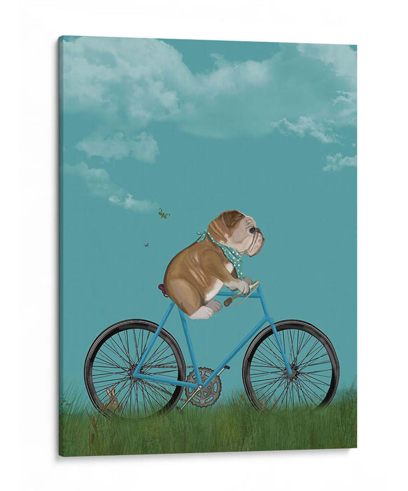 Bulldog Inglés En Bicicleta - Cielo - Fab Funky | Cuadro decorativo de Canvas Lab