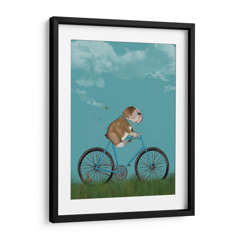 Bulldog Inglés En Bicicleta - Cielo - Fab Funky | Cuadro decorativo de Canvas Lab