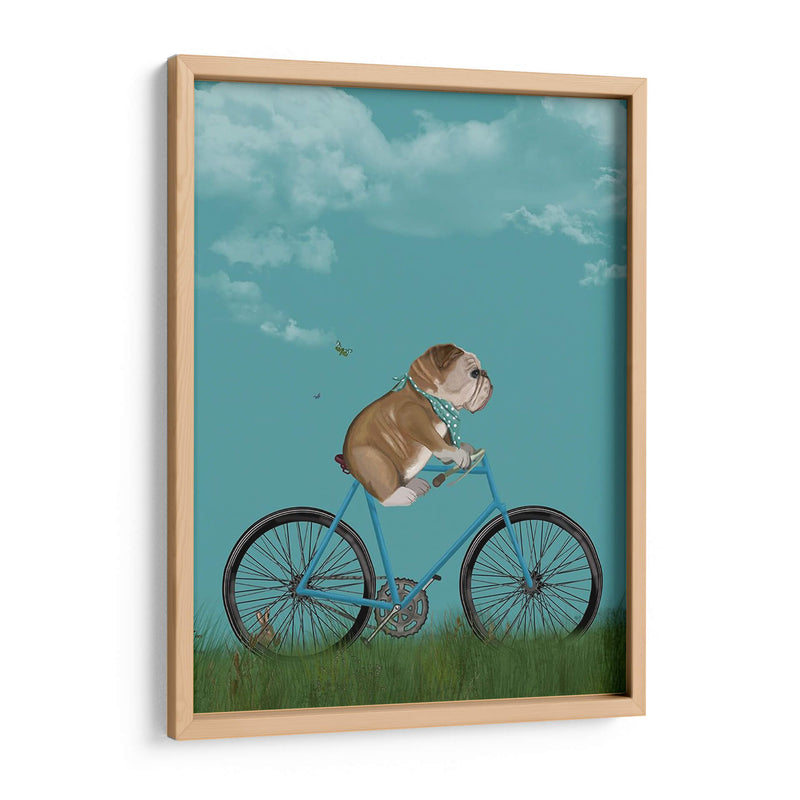 Bulldog Inglés En Bicicleta - Cielo - Fab Funky | Cuadro decorativo de Canvas Lab