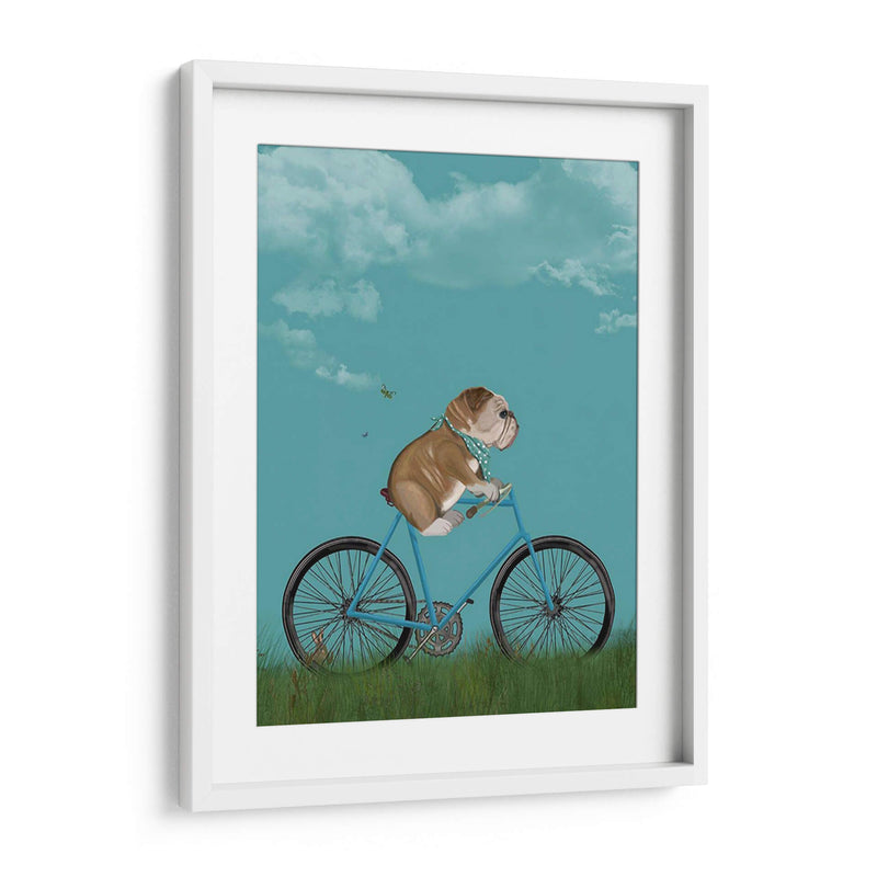 Bulldog Inglés En Bicicleta - Cielo - Fab Funky | Cuadro decorativo de Canvas Lab