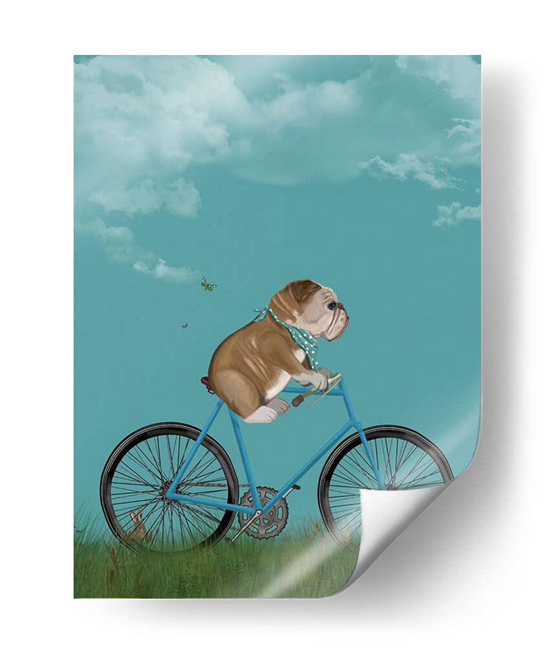 Bulldog Inglés En Bicicleta - Cielo - Fab Funky | Cuadro decorativo de Canvas Lab