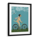 Labrador Amarillo En Casco Volador En La Bicicleta, Cielo - Fab Funky | Cuadro decorativo de Canvas Lab