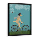 Labrador Amarillo En Casco Volador En La Bicicleta, Cielo - Fab Funky | Cuadro decorativo de Canvas Lab