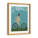 Labrador Amarillo En Casco Volador En La Bicicleta, Cielo - Fab Funky | Cuadro decorativo de Canvas Lab