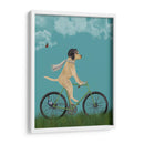 Labrador Amarillo En Casco Volador En La Bicicleta, Cielo - Fab Funky | Cuadro decorativo de Canvas Lab