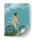 Labrador Amarillo En Casco Volador En La Bicicleta, Cielo - Fab Funky | Cuadro decorativo de Canvas Lab