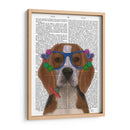 Beagle Y Gafas De Flores. - Fab Funky | Cuadro decorativo de Canvas Lab