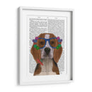 Beagle Y Gafas De Flores. - Fab Funky | Cuadro decorativo de Canvas Lab