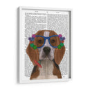 Beagle Y Gafas De Flores. - Fab Funky | Cuadro decorativo de Canvas Lab