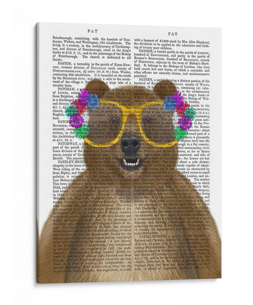 Oso Y Gafas De Flores - Fab Funky | Cuadro decorativo de Canvas Lab