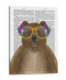 Oso Y Gafas De Flores - Fab Funky | Cuadro decorativo de Canvas Lab