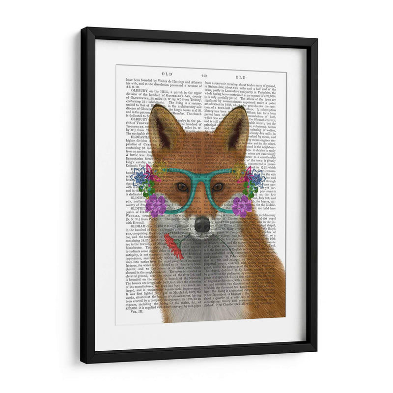 Zorro Y Gafas De Flores - Fab Funky | Cuadro decorativo de Canvas Lab